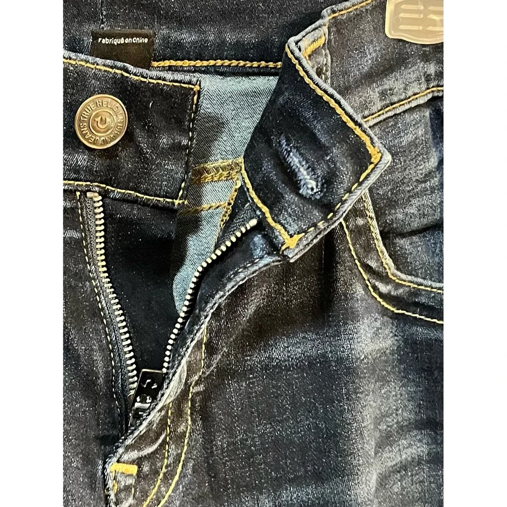 True Religion Ricky‎ Flap Relaxed Straight Jeans Men's W32 L33 Dark Wash Blue